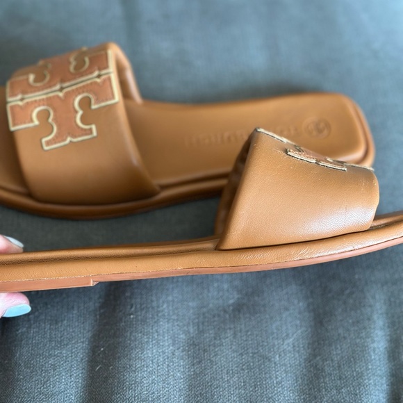 Tory Burch Double Sport Slide Aged Comello/ Gold EUC - Picture 8 of 11